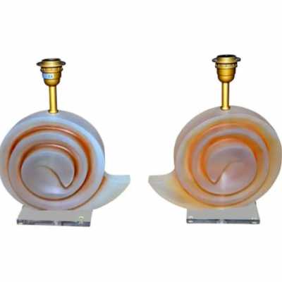Pair of plexiglass lamps