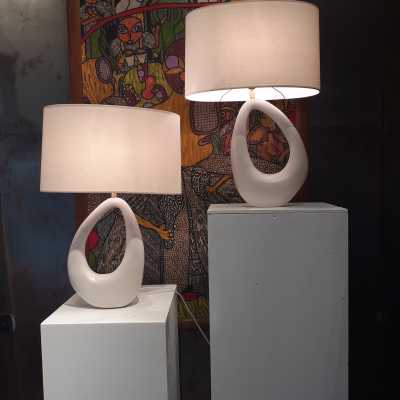 Pair of ceramic lamps