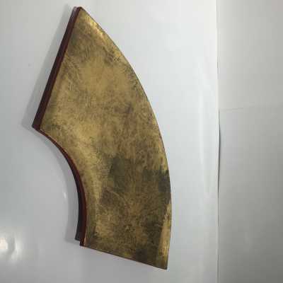 Fan dish lacquered with Japanese gold leaf