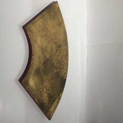 Fan dish lacquered with Japanese gold leaf