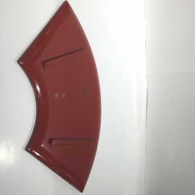 Fan dish lacquered with Japanese gold leaf