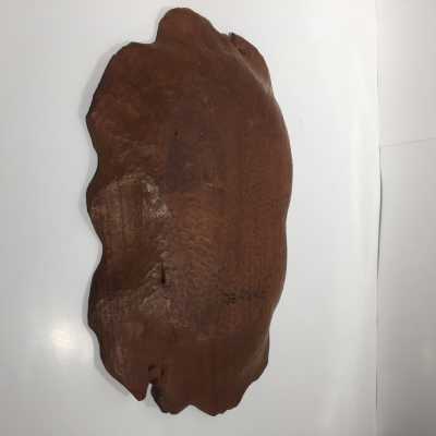 Sensekibon Frog on lotus leaf - Japanese carved wooden tray