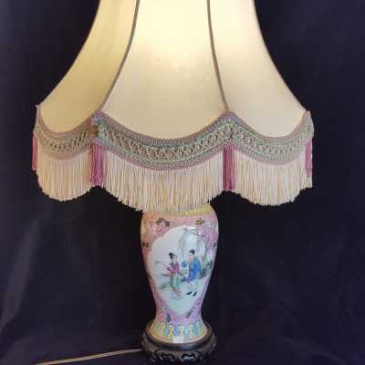 Bedside lamp in early 20th century Chinese porcelain