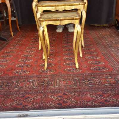 3 Nesting Tables Golden Wood with Italian Painting XXth