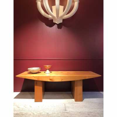 Coffee table in solid elm. 1970.
