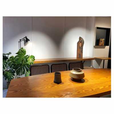 Oregon pine table by Pierre Gautier Delaye.