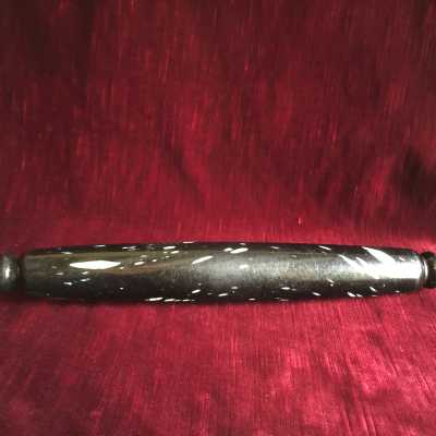 English glassware 19th, in black glass marbled with white