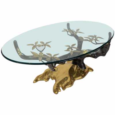 Table basse en bronze attribuée à Willy Daro
