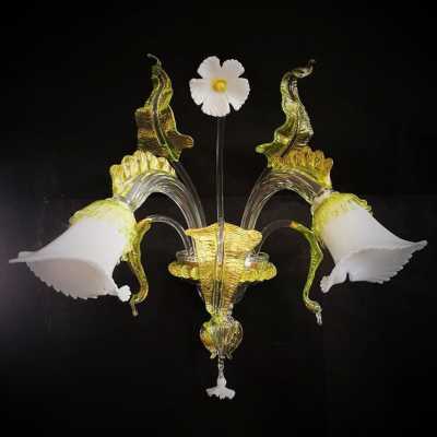 pair wall lamp golden wood wood gold iron pair light fixture