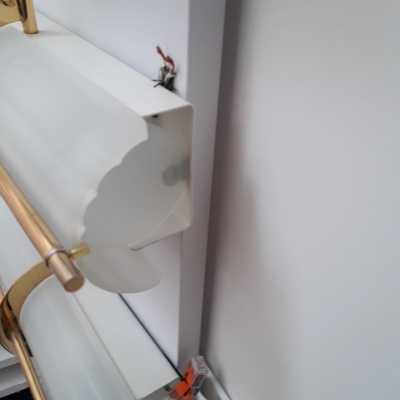 Arlus wall lights in brass and sandblasted glass
