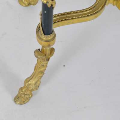 Guéridon oval en bois et bronze, époque XIXème siècle