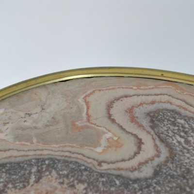 Guéridon oval en bois et bronze, époque XIXème siècle