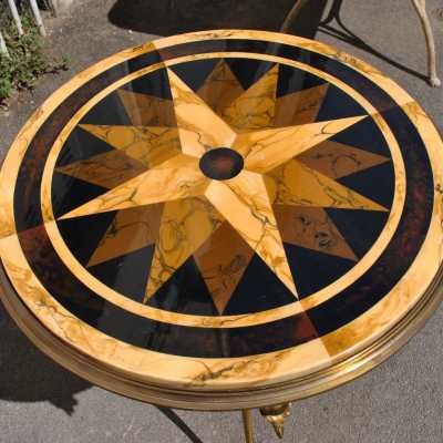 Maison Charles bronze pedestal table