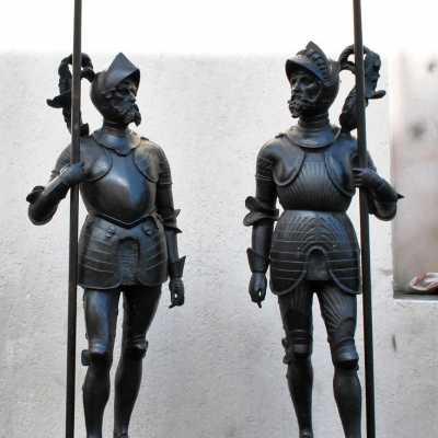 Ivanhoé & Bois Guilbert, Paire De Grandes Torchères, Fin 19eme Siècle