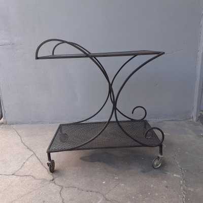 Openwork metal trolley