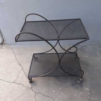 Openwork metal trolley