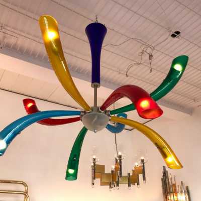 Murano glass chandelier Barovier Toso Italy 1990