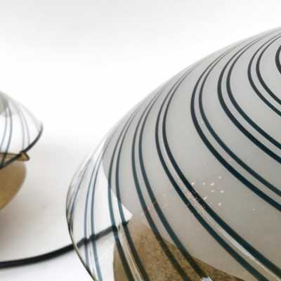Murano glass lamps brass esperia italy 1970