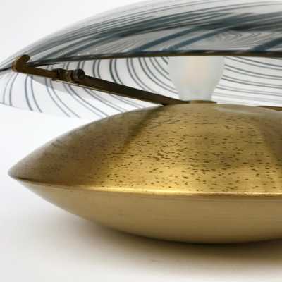Murano glass lamps brass esperia italy 1970