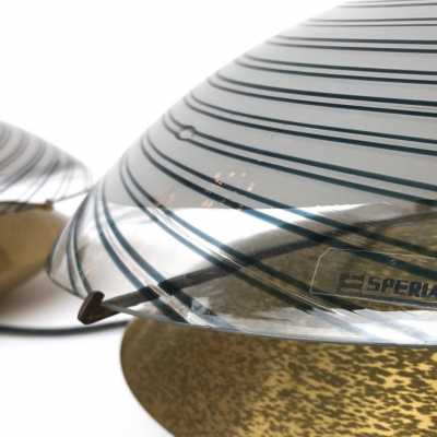 Murano glass lamps brass esperia italy 1970
