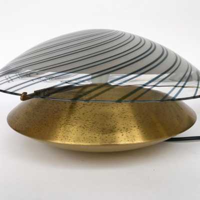 Murano glass lamps brass esperia italy 1970