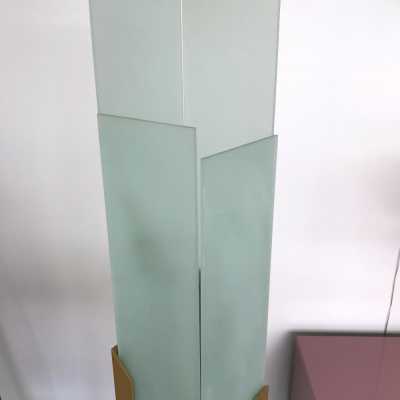 lamppost lamp lucien left gold metal glass 1970 1980