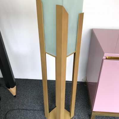 lamppost lamp lucien left gold metal glass 1970 1980