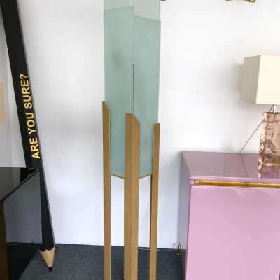 lamppost lamp lucien left gold metal glass 1970 1980