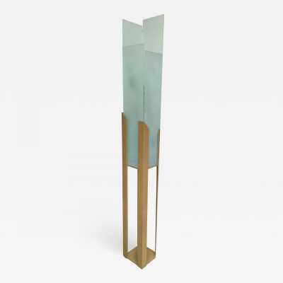 lamppost lamp lucien left gold metal glass 1970 1980