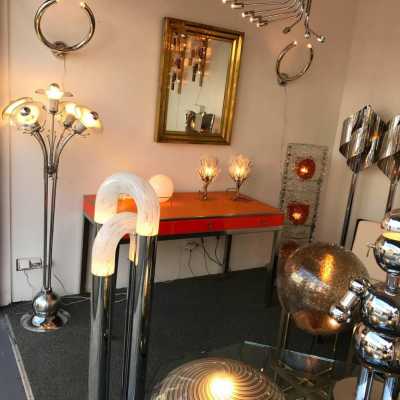 Floor lamp Murano glass metal mazzega Italy 1970