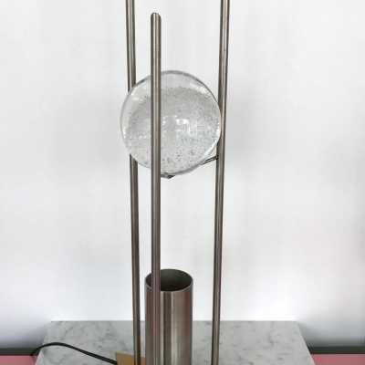 lamp metal glass ball 1970 1980