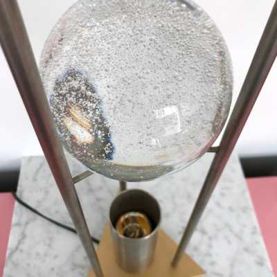 lamp metal glass ball 1970 1980