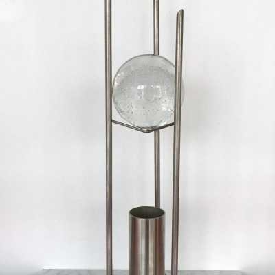 lamp metal glass ball 1970 1980