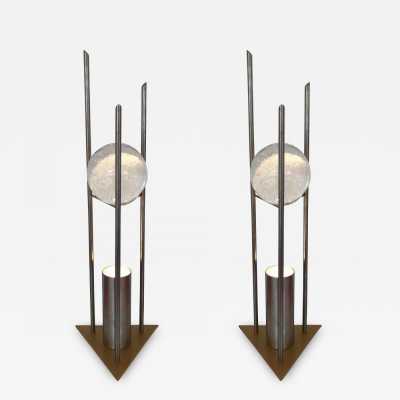 lamp metal glass ball 1970 1980