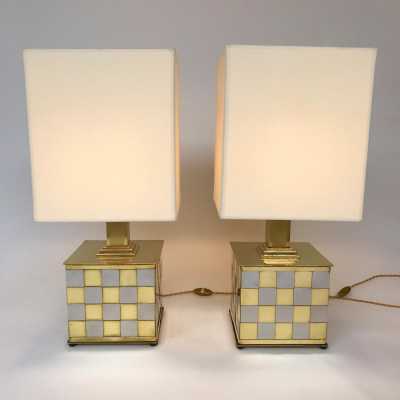 Brass and chrome metal lamps 1970