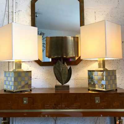 Brass and chrome metal lamps 1970