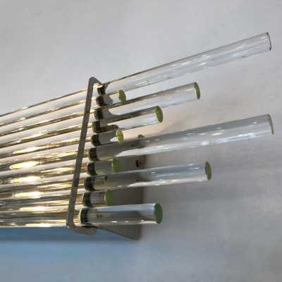 wall lamps pair murano glass metal vistosi 1970 1990