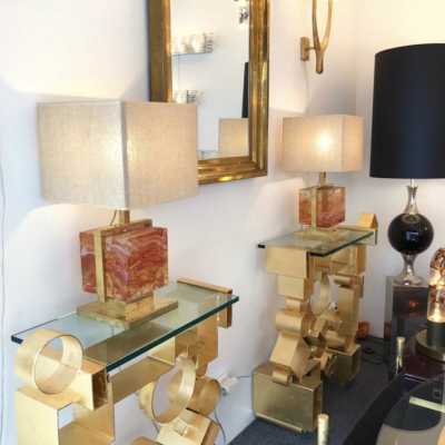 mirror pair brass 1970