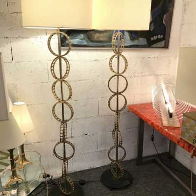 Brass metal floor lamps France 1970 1990