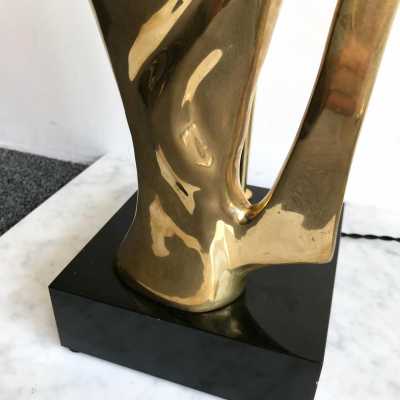 lamps pair gilded bronze alain bedside france 1970