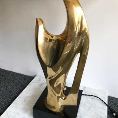 lamps pair gilded bronze alain bedside france 1970