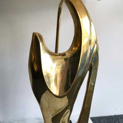 lamps pair gilded bronze alain bedside france 1970