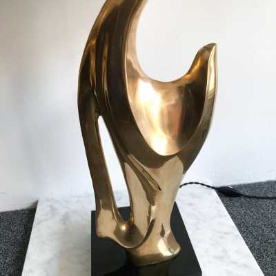 lamps pair gilded bronze alain bedside france 1970