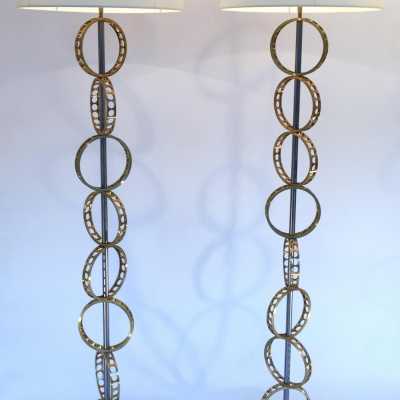 Brass metal floor lamps France 1970 1990