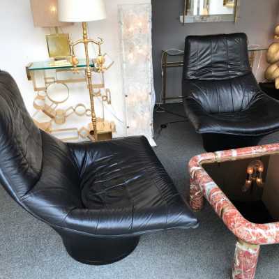 pair of gerard van den berg montis leather armchairs 1970 1980