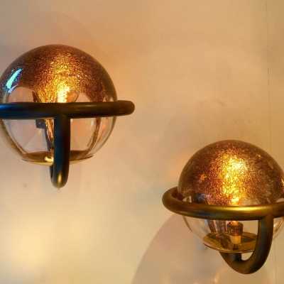 La Murrina wall lights Murano glass brass 1970 Italy