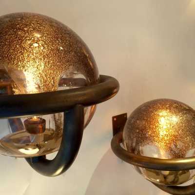 La Murrina wall lights Murano glass brass 1970 Italy