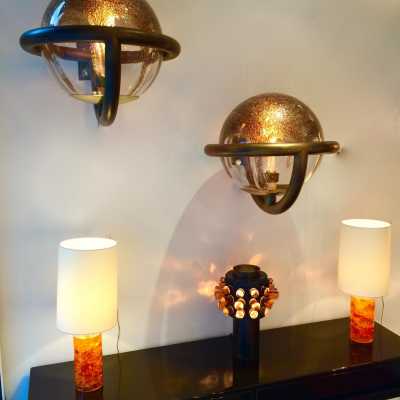 La Murrina wall lights Murano glass brass 1970 Italy