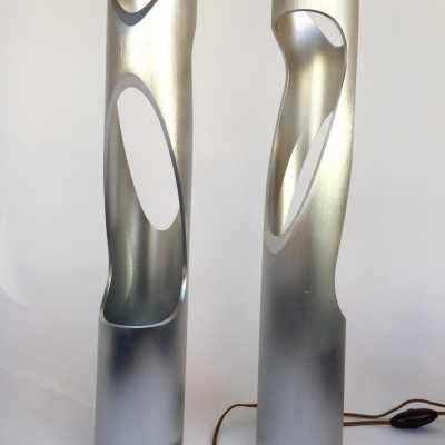 1970 metal sculpture lamp