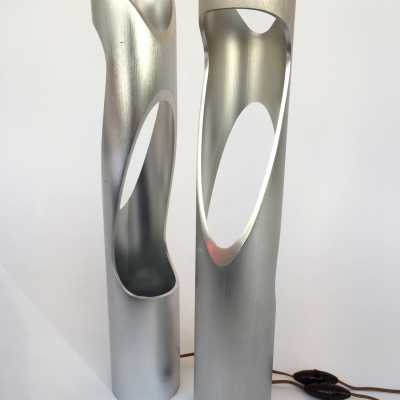 1970 metal sculpture lamp